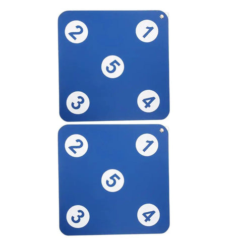Dual Sided Indoor Fencing Target Set with Weather Resistant Rubber Targets, Dark Blue, Numbered Squares, Portable 2 Pack