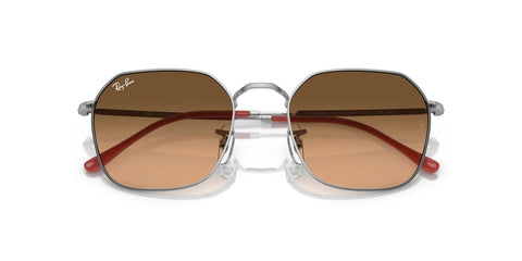 Front view of silver square frame sunglasses with pink gradient lenses, Jim Sunglasses With Silver Square Frame And Pink Gradient Lenses