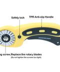 45mm Rotary Cutter Kit With 9 Replacement Blades For Sewing Fabric Leather Quilting And Paper Cuts All-In-One System with yellow handle