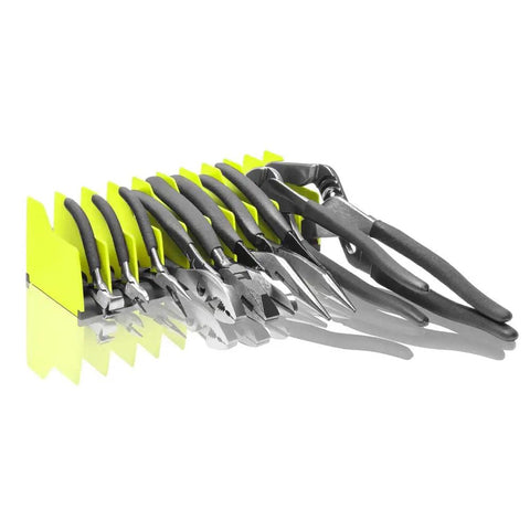 Sick No Slip Plier Organizer Keeps Ten Tools Locked Down In Toolbox Drawers With Premium Rubber Grip Slots And Bright Green Finish Tough Gear For Hardworking Hands And Made Right Here In Usa