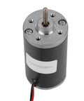 Heavy Duty 24 Volt DC Brush Motor With 31ZY 3500 RPM Speed And Reversible CW CCW Rotation For Industrial Gearbox Applications, showing metal construction and wiring.