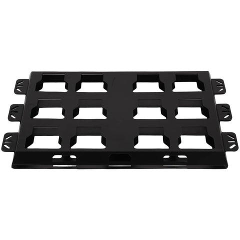 High Grade Stainless Steel Mending Plate And Toolbox Bracket 2 Pack designed for mad holding power, black steel base, features slots for easy installation.
