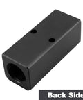 Back side of Two Way Four Port Air Compressor Manifold For Quick Tool Feed Inline Pneumatic Distribution Block in black