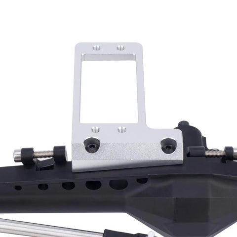 Beefed Up Aluminum Front Axle Servo Mount for 1/10 RC Crawler Cars, Low Center Of Gravity Behind The Axle, shown installed