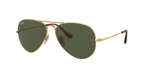 Unisex Aviator Metal II Sunglasses With Gold Frame And G15 Green Lenses, 58mm, Rx Ready Lenses, Case Included, Iconic Aviator Style