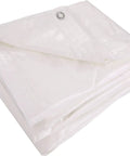 15 By 20 Ft Fire Retardant Tarp For Construction Job Sites White Beefy Heavy Duty Tarpaulin Folded with Grommet