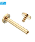 25 Set Solid Brass Chicago Screws M4X30mm Slotted Binding Post Bolts, showing a screw and post for leather crafts.