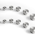 Solid Dowel Pin Centers Drill Hole Tool Set For Woodworking, 12 pcs transfer plugs and center markers in stainless steel.