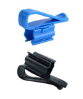 Blue and black adjustable hose clip holder for aquariums buckets and tanks, sturdy mount clamp fits 0.31-0.62 inch hoses.