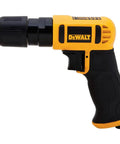 Side view of Pneumatic Drill 3/8 Inch Workhorse With Quick Change Keyless Chuck Reversible 2100 RPM At 90 PSI Variable Speed Trigger