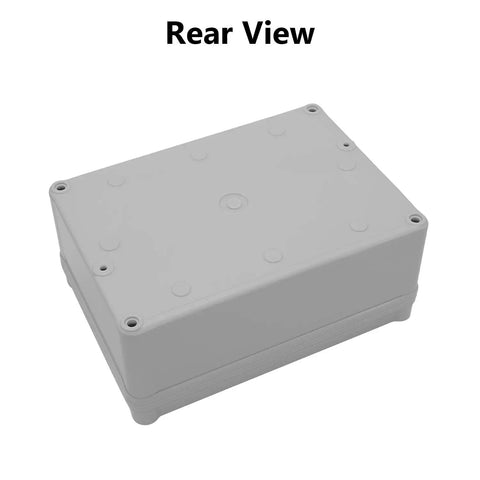 IP67 Waterproof Junction Box Outdoor Project Enclosure Made From Durable ABS Plastic Dustproof Gray Weatherproof Electrical Housing 6.9 x 4.9 x 3 Inch Box For Outdoor Wiring And Electrical Components Protection rear view
