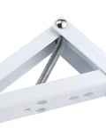 Close-up of Foldable Metal Wall Shelf Bracket Set 2 Pack With Screws 24Cm By 13Cm Right Angle Triangular Support