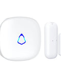 Wireless Door Chime And Open Sensor Alarm With 500 Foot Range 58 Chimes And 5 Volume Levels For Home Office Store Easy Install With Transmitter And Plug In Receiver, white plastic