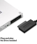 USB 3.0 To Slimline 13 Pin SATA Cable Adapter For Laptop CD DVD ROM External Drive No Power Required Plug And Play Boot From External Drive No Driver Needed On XP Windows 7 And Mac OS X, black USB adapter