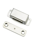 Magnetic Stainless Steel Heavy Duty Cabinet Door And Drawer Catch For Kitchen Bathroom Cupboard Wardrobe Closets Strong Magnetic Latch 9.5cm 1 Piece For Easy Install, showing latch and catch components