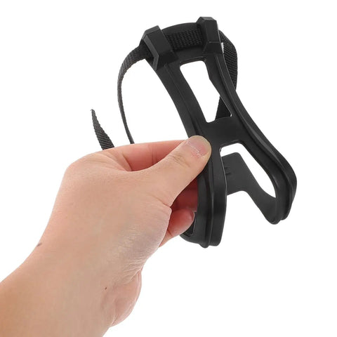 Holding 2 Pack Toe Clip Pedals With Straps For Road And Commuter Bikes, Adjustable Foot Cages, Black, Durable Nylon Straps