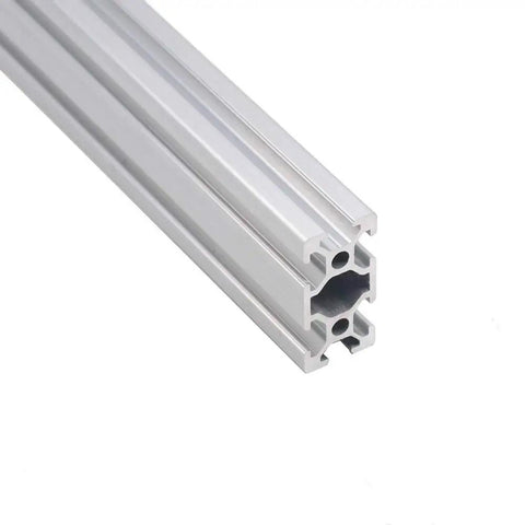 2040 Aluminum Profile Linear Guide Anodized Extrusion 2040 Aluminum Profile For CNC 3D Printing Engraving Machines Accessories 400 Mm Length Precision Fit For Automation Projects And DIY Builders, 400 mm silver aluminum extrusion shown angled