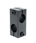 Optical Axis Cross Clamp Fixed Support For Parallel Vertical Connection Locking In Steel With Reducing Cross And Double Hole