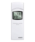 Indoor Wireless Multi-Channel Thermometer And Hygrometer Sensor With LCD Display Temperature And Humidity Gauge Dip Switches For C And F Indoor Use Only Compatible With GW1100 And Gateway Systems, white sensor with digital display.
