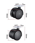 Slick Rolling 4 Pack Of Heavy Duty Nylon Swivel Caster Wheels Equipped With Rock Solid Brakes And Butter Smooth 360 Degree Spin, 40mm size.