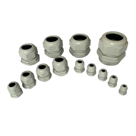 Cable Gland Kit 10 Pack PG11 5 To 10mm Grey Waterproof Heavy Duty Adjustable Cable Connectors with plastic joints