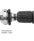 Heavy Duty M14x1 Drill Chuck Connecting Rod For Mini Lathe, Stainless Steel, Forged And Heat Treated, attached to drill