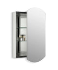 Archer Aluminum Space-Saving Single-Door Bathroom Medicine Cabinet With Mirror, 20-Inch Wide By 31-Inch High, open view interior