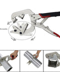 10 Inch Locking Pipe Clamp With Swivel V Pads For Welding And Repair, One-Hand Lock, Ergonomic Soft Rubber Handles, Adjustable Jaw Set