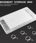 250 Piece Double Wire Fuel Line Hose Clip Assortment Kit For Motorcycle And ATV 5 To 14 Millimeter Spring Clips in box