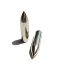 Two stainless steel tips from 24 Pack Glue On Archery Field Points For Wood And Bamboo Arrows, Stainless Steel Tips In Five Sizes OD 5 5.5 6 7 8mm