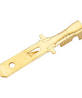 Close-up of Male Spade Quick Splice Crimp Terminals 4.8mm Non Insulated Brass Connectors for 1mm2 to 1.5mm2 Wire