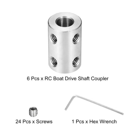 Beefy Rigid Screw Coupling 7mm to 7mm Shaft Connector for 3D Printers and DIY Encoders, includes screws and hex wrench