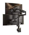 Heavy Duty Dual Monitor Mount For Desk Featuring Smooth Tilt Swivel Adjustment with secure dual arms for large screens.