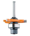 3 Wing Slot Cutter With Bearing And Arbor For Woodworking, 1 7/8 Inch Diameter, 2 13/32 Inch Overall Length, front view