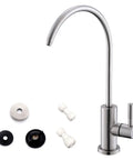 Slick Brushed Nickel Reverse Osmosis Drinking Faucet For Kitchen Or Bar Sink With No Sweat Install Solid Construction And Drip Free Flow, parts included.