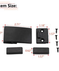 Rear Back Sliding Window Latch Lock And Striker Chrome Replacement For Nissan D21 Hardbody Pickup 1986-1994 And Nissan 720 Pickup 1984-1986 OEM Nos 79724-25W00 79725-25W00 Easy Install 1 Set Included shown with dimensions and screws