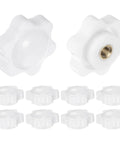 10 Pack M4 Star Knobs With 25mm White Head Non-Through Hole Brass Insert Screw-In Hand Knobs For Clamping, Durable Threaded Handles