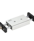 Double Rod Pneumatic Slide Table Air Cylinder Linear Actuator With Heavy Duty 10 16 20 25 mm Stroke Options in silver metal