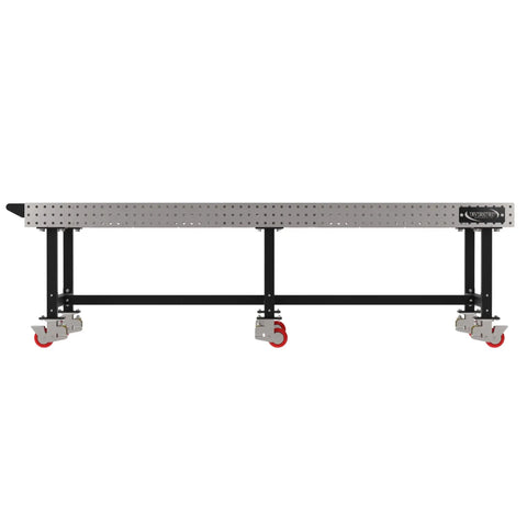 Industrial Mobile Welding Table With Precision Laser Cut Grid And Smooth Locking Casters For Easy Shop Rolling, 120W x 48D.