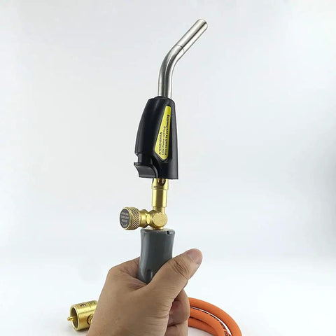 Heavy Duty Professional MAPP Gas Brazing Torch With Extra Long Hose For Serious Plumbing Pipe Welding And No Sweat Soldering Projects Built Like A Tank For HVAC And Backyard Grilling