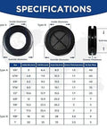 Pro Grade Rubber Grommet Kit For Wiring Pack Of 190 In Two Types dimensions and specifications with table and images.