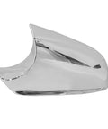 Slick Chrome Side Mirror Lower Cover For Tesla Model S 2014 Through 2021 Driver Side Rearview Mirror Base Trim Replacement Parts, chrome finish, left side view.