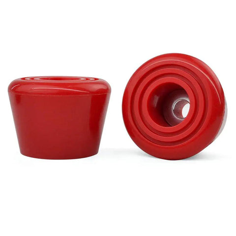 82A PU rubber roller skate toe stops for quad skates 2 pack, red, heavy duty braking stoppers for street and indoor rinks.