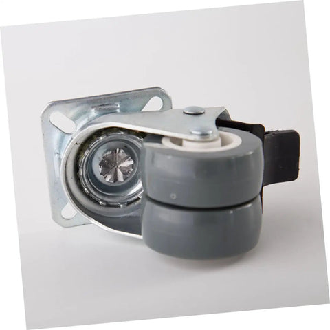 Heavy Duty Twin Wheel Swivel Casters With Locking Brake For Industrial Carts And Workbenches Bulletproof Steel Build close-up view