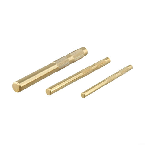 Three Pack Beefy Brass Drift Punch Set Non Sparking Pin Remover Soft Metal Alignment Tools For Auto Repair And Woodworking