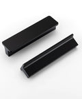 Front and side view of 10 Pack 3 Inch Matte Black Kitchen Cabinet Handles And Drawer Pulls For Cabinets And Furniture Modern Finger Edge Pulls.