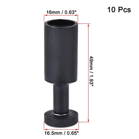 Cap Style Pneumatic Blanking Plugs For 16mm Inner Dia Air Hose Tubing, Durable Plastic Dustproof Caps, Black, Pack Of 10