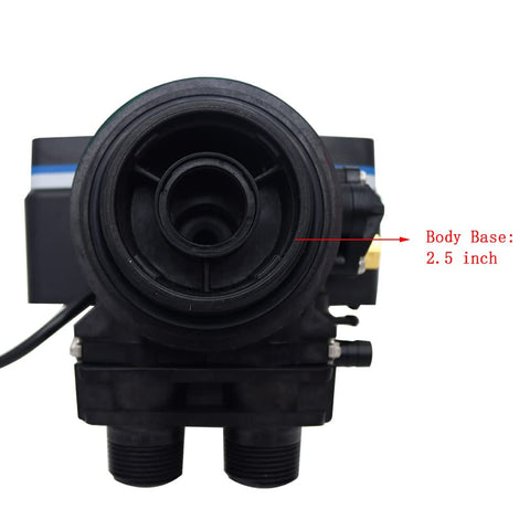 Front view of Time Clock Control Valve For Water Softener System Top Mounted Auto Regeneration Valve with 2.5 inch base size.