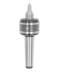 MT4 Live Center With Straight Shank Pro Grade Balance Beefy Ball Bearing Assembly, high carbon steel, 60 degree, lathe tailstock front view