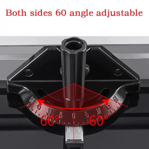 Adjustable Angle Plate Ruler For Table Saw Push Block Fence System, versatile miter gauge showing 60-degree adjustment